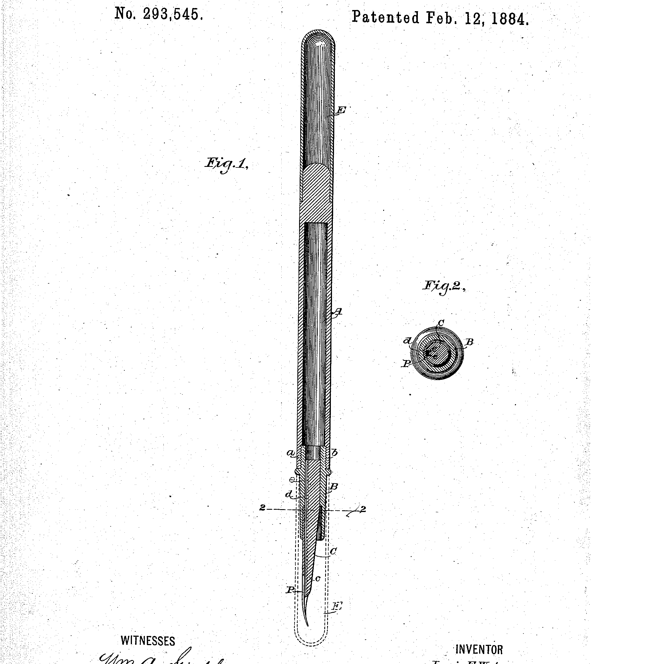 First patent of fountain pen
